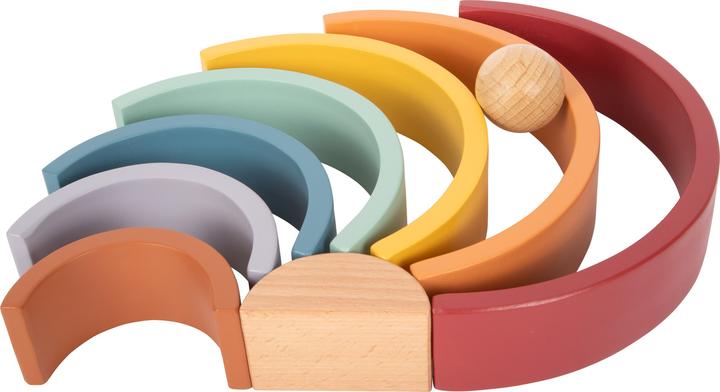 Actual product image small foot Wooden Building Blocks Rainbow "Safari