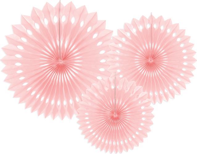 Produktbild Partydeco Tissue fan, light powder pink, 20-30cm (1 pkt / 3 pc.)