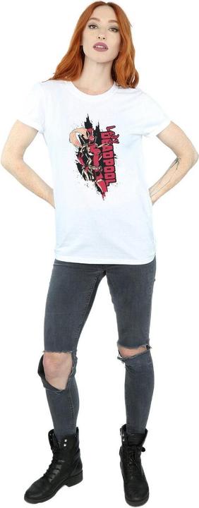 Actual product image Womens/Ladies Deadpool Lady Deadpool Cotton Boyfriend T-Shirt (L)