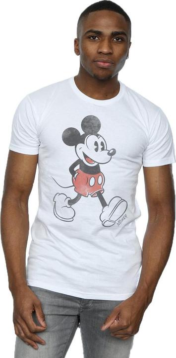 Actual product image Disney Mens Walking Mickey Mouse Cotton T-Shirt (XXL)