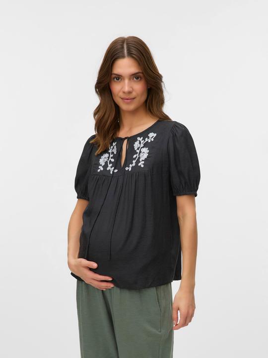 Immagine prodotto Mamalicious Normal geschnitten Rundhals Elastische Bündchen Ballonärmel Top Bluse (XS)