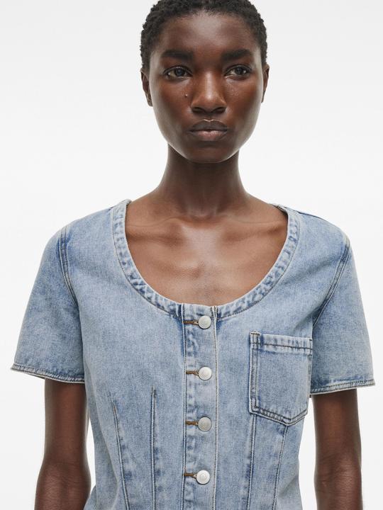 Image du produit Rouge Edit Denim Oberteil mit kurzen Ärmeln (34)