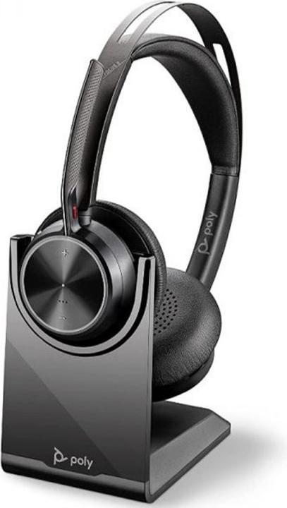 Image du produit Poly Voyager Focus 2 MS Teams Wireless Headset, Bluetooth, USB-C/A Adapter, Charging stand, Black (Sans fil, USB-A)