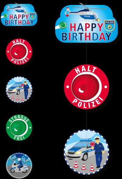 Produktbild DH-Konzept Polizei Deckenanhänger Happy Birthday