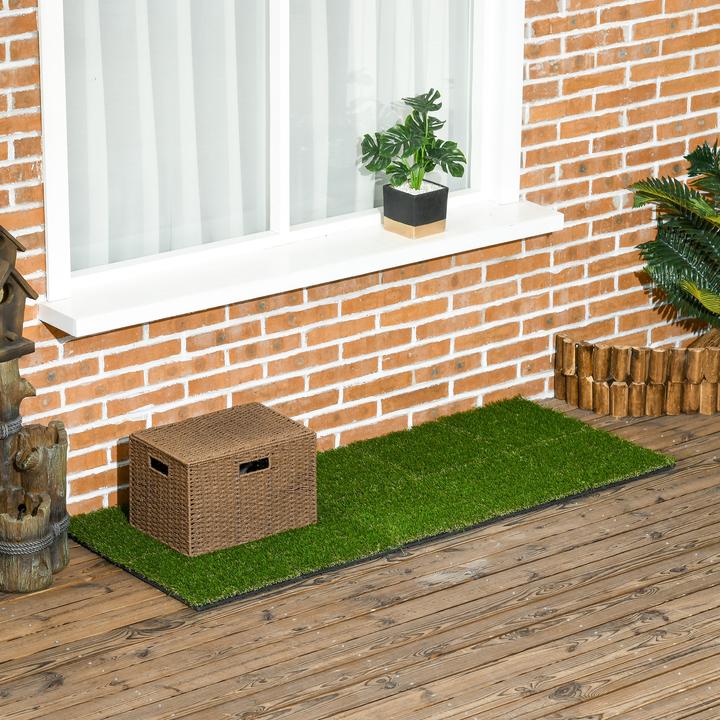 Immagine prodotto Outsunny Set di sistemi a innesto per erba artificiale da 10 pezzi con funzione di drenaggio e 11.000 fibre (10 x)