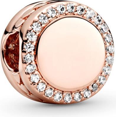 Image du produit Pandora Bouton gravé Charm (Métal, plaqué or rose)
