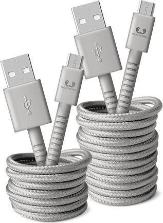 Fresh'N Rebel FRESH'N R USB - Micro USB 3m 2UMC300IG Fabriq cable Ice Grey (3 m)