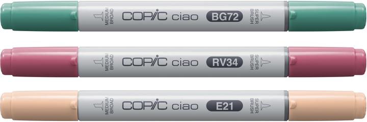 Produktbild Copic CIAO - Marker (RV-34 Dark Pink, E-21 Soft Sun, BG-72 Ice Ocean, 6 mm, 3 x)