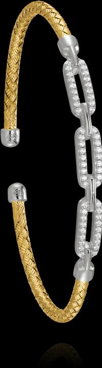 Charles Garnier Zweifarbiges Silberarmband, Zirkoniumoxid (6.50 cm, 925er Silber)