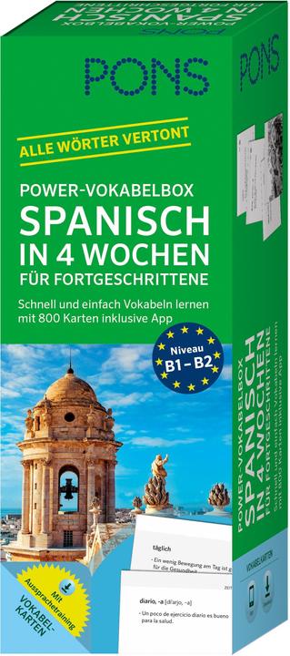 Actual product image PONS Power-Vokabelbox Spanisch in 4 Wochen für Fortgeschrittene (German, 2018)