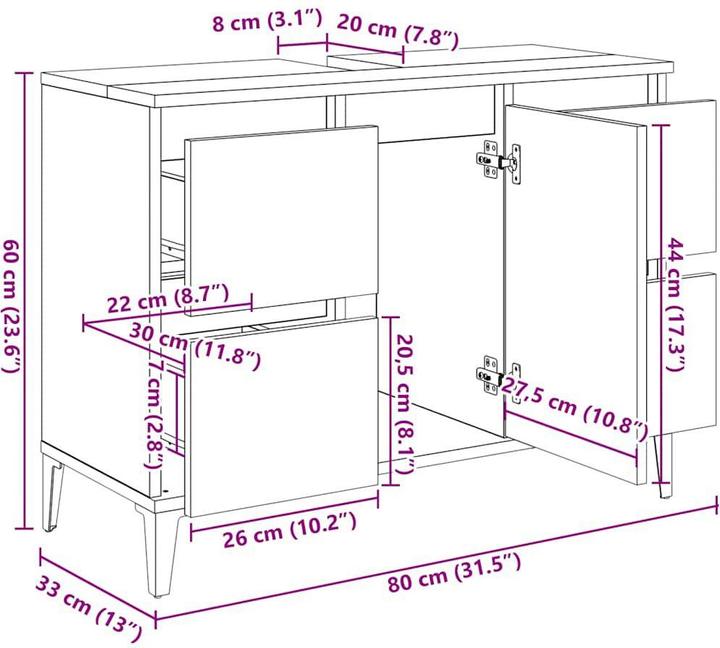 Actual product image VidaXL Lark (80 x 33 x 60 cm)