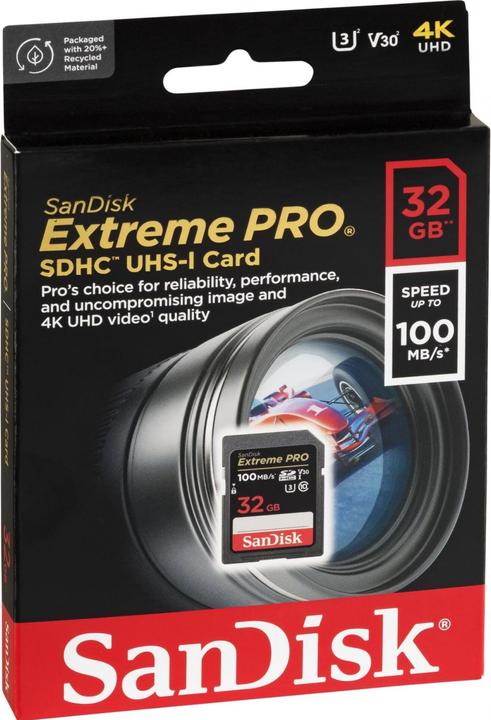 Image du produit SanDisk Extreme PRO UHS-I V30 (32 Go, SDHC, U3, UHS-I)