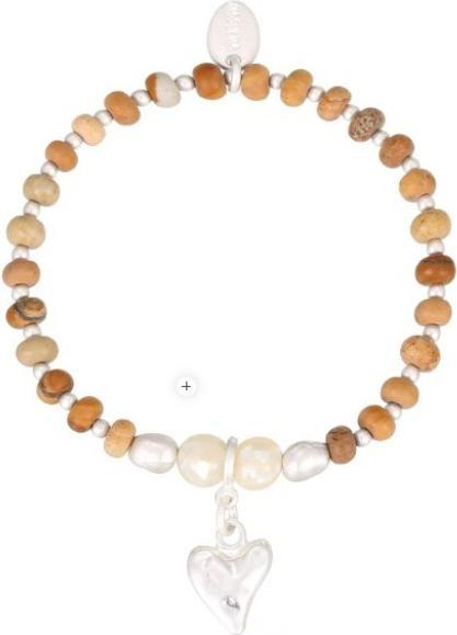 Produktbild Andreani Armband aus echtem Rotem Jaspis mit Herzanhänger von (19 cm)