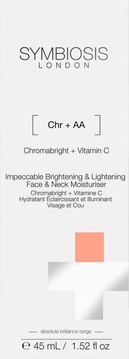 Immagine prodotto Symbiosis Cromabright + vitamina C) Impeccable Brightening & Lightening Face & Neck Moisturiser (45 ml)