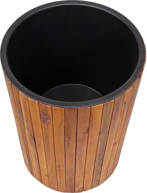 Actual product image Mendler Planter Box HWC-L24, round 50x34cm Outdoor Acacia, brown (34 cm)