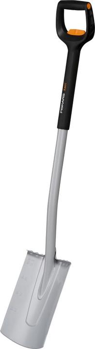Fiskars Teleskop-Spaten für weiche, steinarme Böden, Rund, Länge: 111 - 130 cm, Verstärktes Borstahl