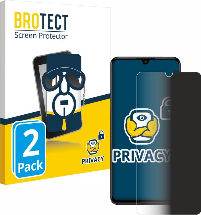 Productafbeelding BROTECT Anti-spionnetje privacyfolie Beschermfolie tegen blauw licht (2 Stuk, Huawei P30 Lite)