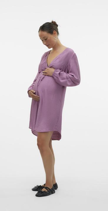 Produktbild Mamalicious Normal geschnitten V-Ausschnitt Elastische Bündchen Kurzes Kleid Kleid (XXL)