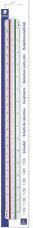 Image du produit Staedtler Règle triangulaire Mars 561 98-4BK, blanche en plastique, gorges colorées, graduation en relief (33 mm)