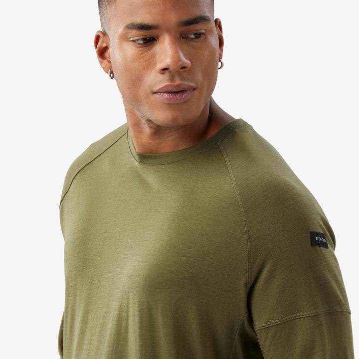 Image du produit Forclaz T-shirt manches longues en laine mérinos homme, Merino Resist vert (L)