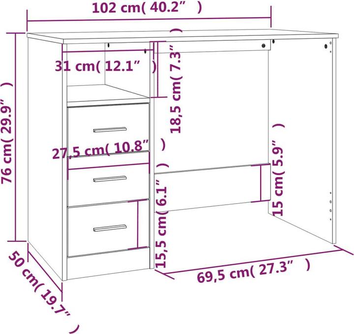Immagine prodotto VidaXL Lalu (102 x 50 x 76 cm)