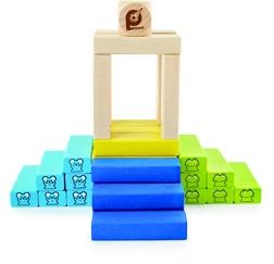 Actual product image Pintoy PT Four Friends Toppling Blocks (German, English, Italian, French)