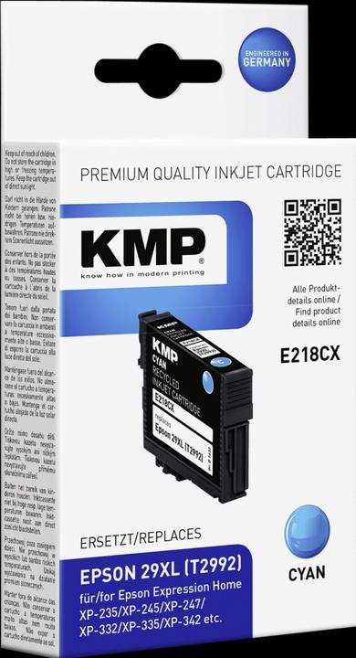 Actual product image KMP E218CX Ink Cartridge compatible with Epson T 2992 XL (C)