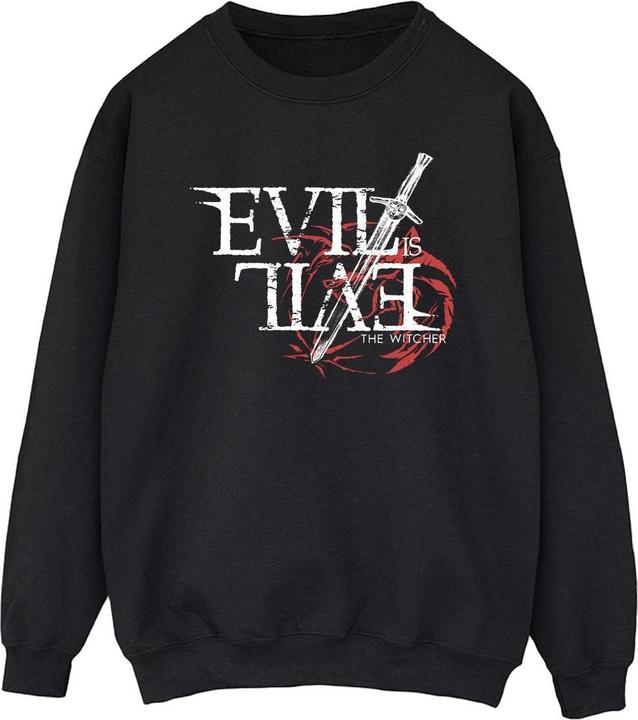 Actual product image Netflix Mens The Witcher Evil Is Evil Sweatshirt (S)
