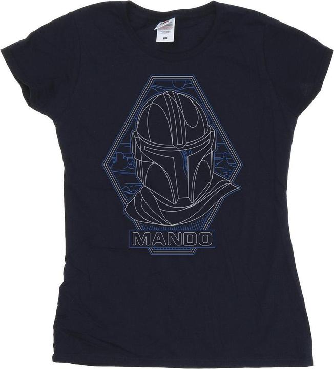 Produktbild Star Wars The Mandalorian Outline Helm Diamond TShirt (L)