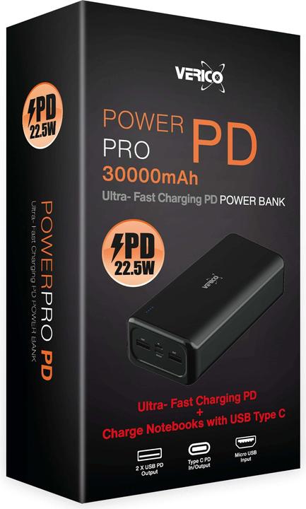 Actual product image Verico Power Pro PD (30000 mAh, 22.50 W, 111 Wh)