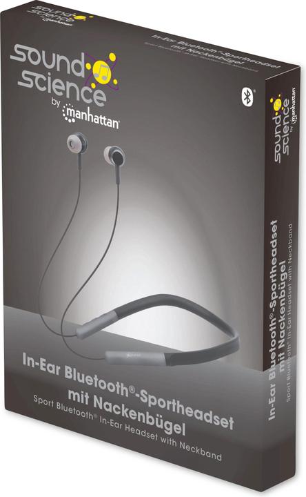 Image du produit Manhattan Sound Science Casque de sport Bluetooth® intra-auriculaire avec tour de cou (ANC, 5 h, Sans fil)