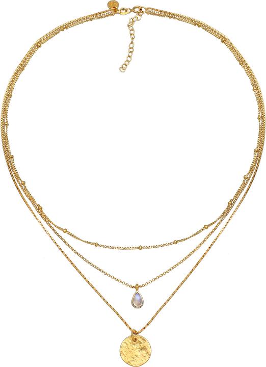 Actual product image Elli Gemstone necklace, layer (925 Sterling silver gold-plated, Moonstone, 40 cm)