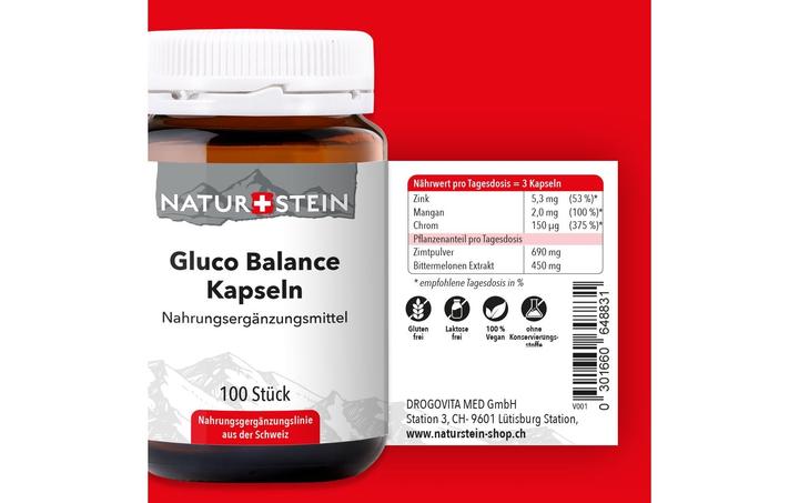 Produktbild Naturstein Gluco Balance Kapseln 100Stk. (100 Stück, Kapseln, 147 g)