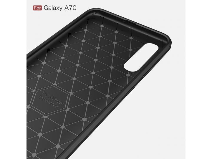 Produktbild Screenguard Samsung Galaxy A70 Hülle Carbon Brushed Soft TPU (Samsung Galaxy A70)