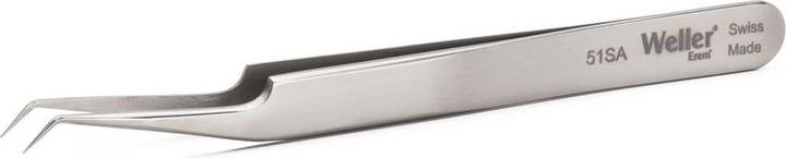 Weller Erem Pinzette mit spitz zulaufenden Spitzen, gebogen um 30°, Präzisionspinzette, Edelstahl, 115mm