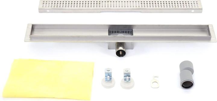 Image du produit Swisshandel24 Caniveau de douche 110cm écoulement de sol caniveau de douche, inox siphon 50-120cm - 51207 (1100 mm)