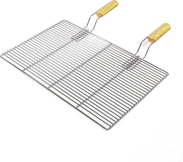 Wiltec BBQ Grillrost Eckig 67x40cm Edelstahl Grillgitter Handgriffe Gasgrill Kugelgrill