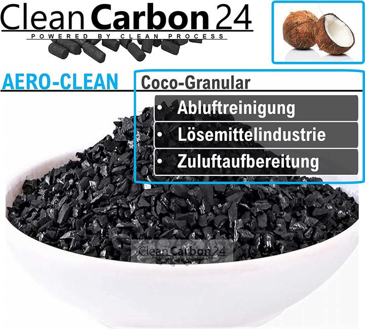 Produktbild Clean Carbon 24 5 Liter Aktivkohle Granulat aus Kokosnussschalen