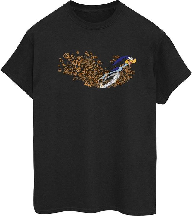 Actual product image Looney Tunes Womens/Ladies ACME Doodles Road Runner Cotton Boyfriend T-Shirt (XXL)