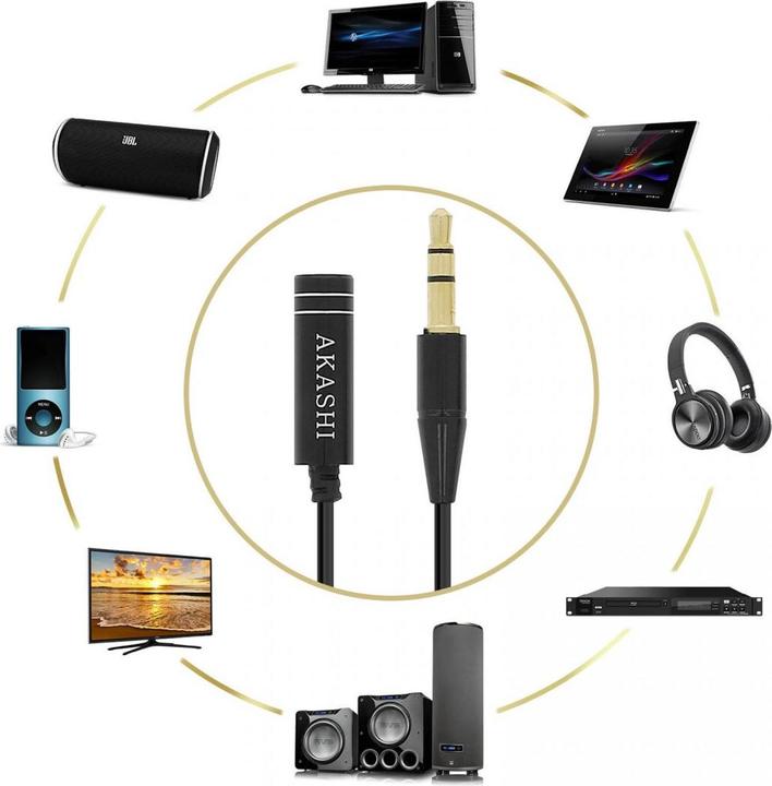 Actual product image Akashi 3.5mm / 3.5mm audio jack cable (1 m, 3.5mm jack (AUX))
