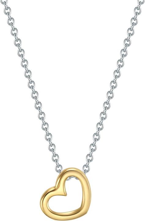 Trilani Damen Herz Sterling Silber silber/gelbgold 42,0 cm Basiskette + 5,0 cm Verlängerung - 28313 (Sterling Silber, 42 - 47 cm)