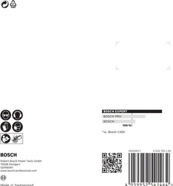 Immagine prodotto Bosch Professional Zubehör EXPERT C470 Carta abrasiva a 8 fori per levigatrice rotorbitale, 125 mm, G 180, 5 pezzi. (180)