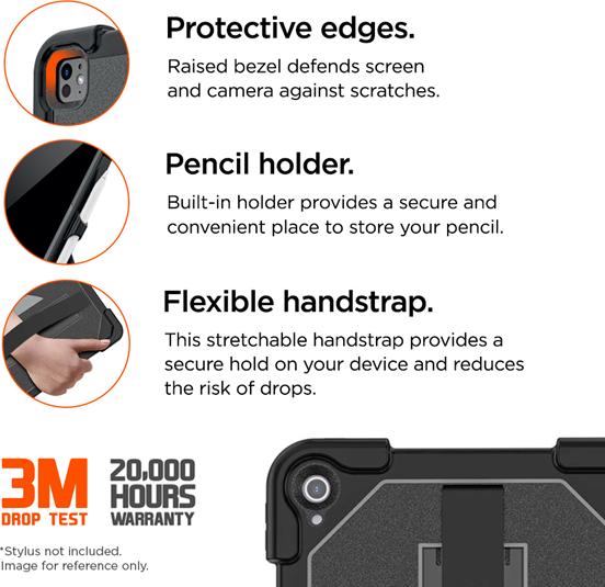 Produktbild Eiger Schutzcase mit Handschlaufe und Kickstand Peak 4000m Black (iPad Air 11 2024 (M2))