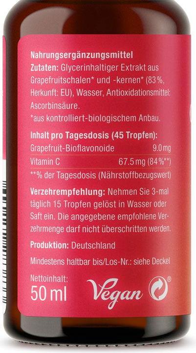 Valori nutrizionali e ingredienti Effective Nature Estratto di semi di pompelmo biologico 50ml (Liquido)