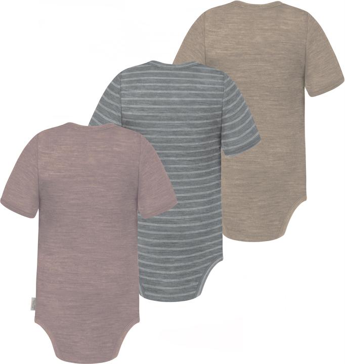 Actual product image Normani Set of 3 baby merino bodysuit short sleeves "Tauranga" - 9295 (74)