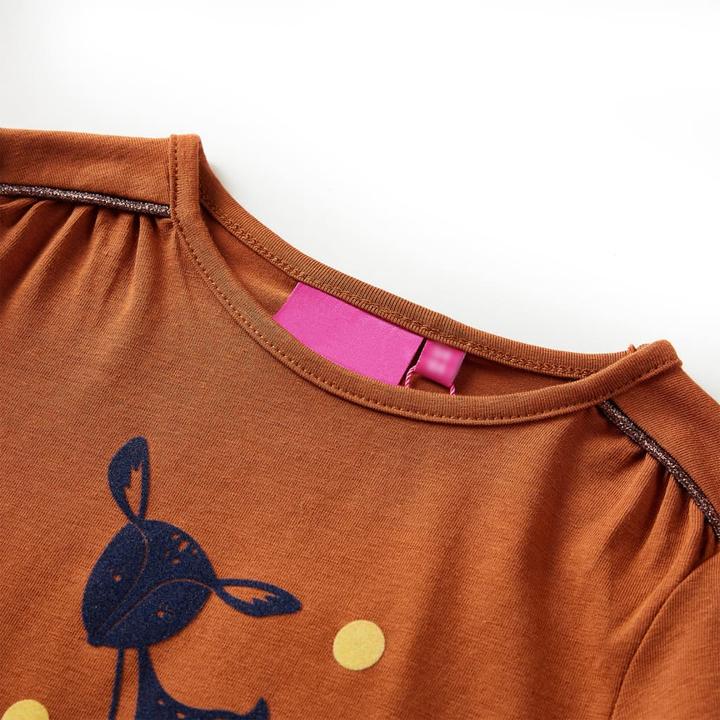 Immagine prodotto VidaXL Camicia da bambino a maniche lunghe Cognac 128,Materiale: 95 % cotone. 5 (128)