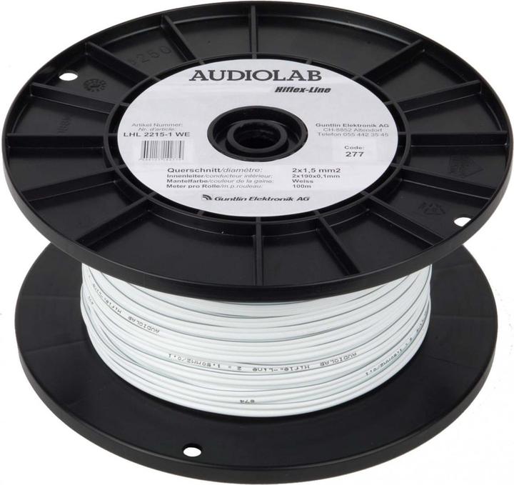 Actual product image Audiolab Hiflex LS cable, white, 2x1.5mm2, 200m (200 m, 1.50 mm²)