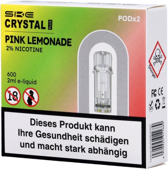 Immagine prodotto SKE Crystal Plus Pink Lemonade - Ricarica E-pod - 2 pezzi. à 2 ml (Limone)