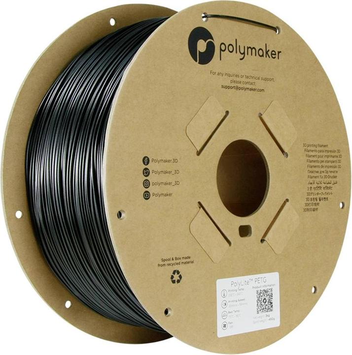 Immagine prodotto Polymaker PolyLite PETG (PETG, 1.75 mm, 3000 g, Nero)