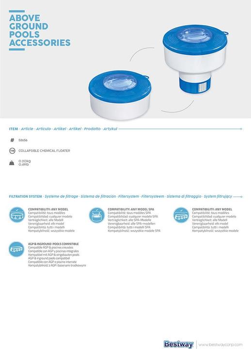 Actual product image Bestway Flowclear™ Collapsible Chemical Floater